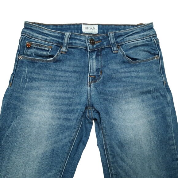 Hudson Jeans Girls 10 Blue Straight Leg Stretch Medium Wash 22 in Inseam - Picture 8 of 16
